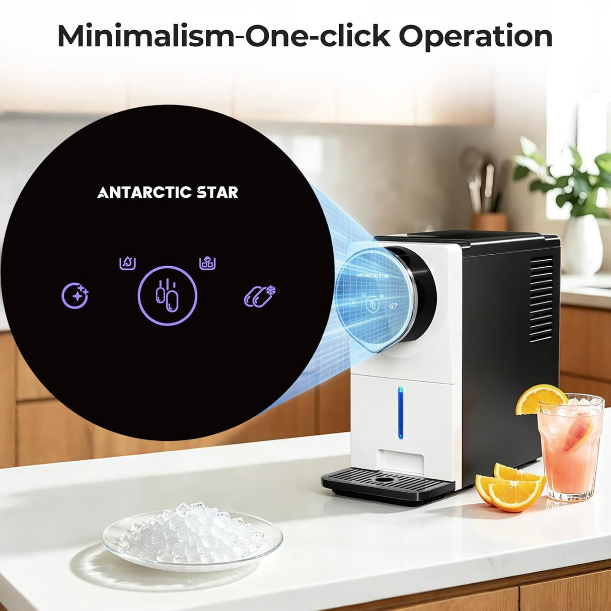 33 lb/24H Countertop Nugget Ice Maker,Gen 2 Penguin Image - ANTARCTIC - STARice maker