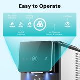 33LBS/24H Countertop Nugget Ice Maker Pebble Sonic Ice Machine Countertop, Touch-Free Ice, Self-Cleaning, Mistalo Drop Slim for Home Kitchen Office - ANTARCTIC-STARice maker