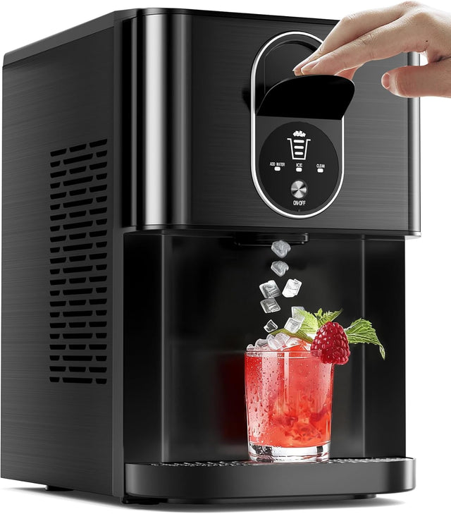 33LBS/24H Countertop Nugget Ice Maker Pebble Sonic Ice Machine Countertop, Touch - Free Ice, Self - Cleaning, Mistalo Drop Slim for Home Kitchen Office - ANTARCTIC - STARice maker