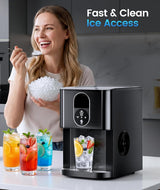 33LBS/24H Countertop Nugget Ice Maker Pebble Sonic Ice Machine Countertop, Touch - Free Ice, Self - Cleaning, Mistalo Drop Slim for Home Kitchen Office - ANTARCTIC - STARice maker