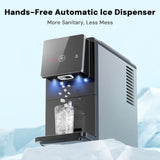 33LBS/24H Countertop Nugget Ice Maker Pebble Sonic Ice Machine Countertop, Touch-Free Ice, Self-Cleaning, Mistalo Drop Slim for Home Kitchen Office - ANTARCTIC-STARice maker
