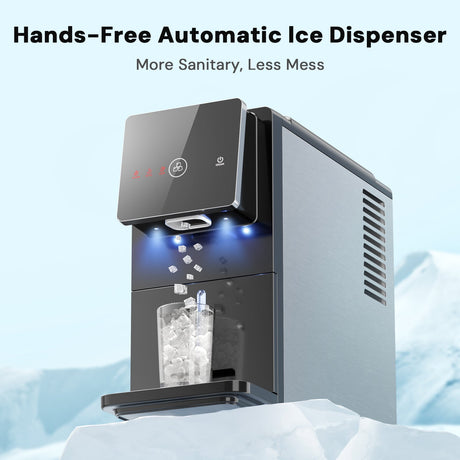 33LBS/24H Countertop Nugget Ice Maker Pebble Sonic Ice Machine Countertop, Touch-Free Ice, Self-Cleaning, Mistalo Drop Slim for Home Kitchen Office - ANTARCTIC-STARice maker