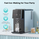 33LBS/24H Countertop Nugget Ice Maker Pebble Sonic Ice Machine Countertop, Touch-Free Ice, Self-Cleaning, Mistalo Drop Slim for Home Kitchen Office - ANTARCTIC-STARice maker