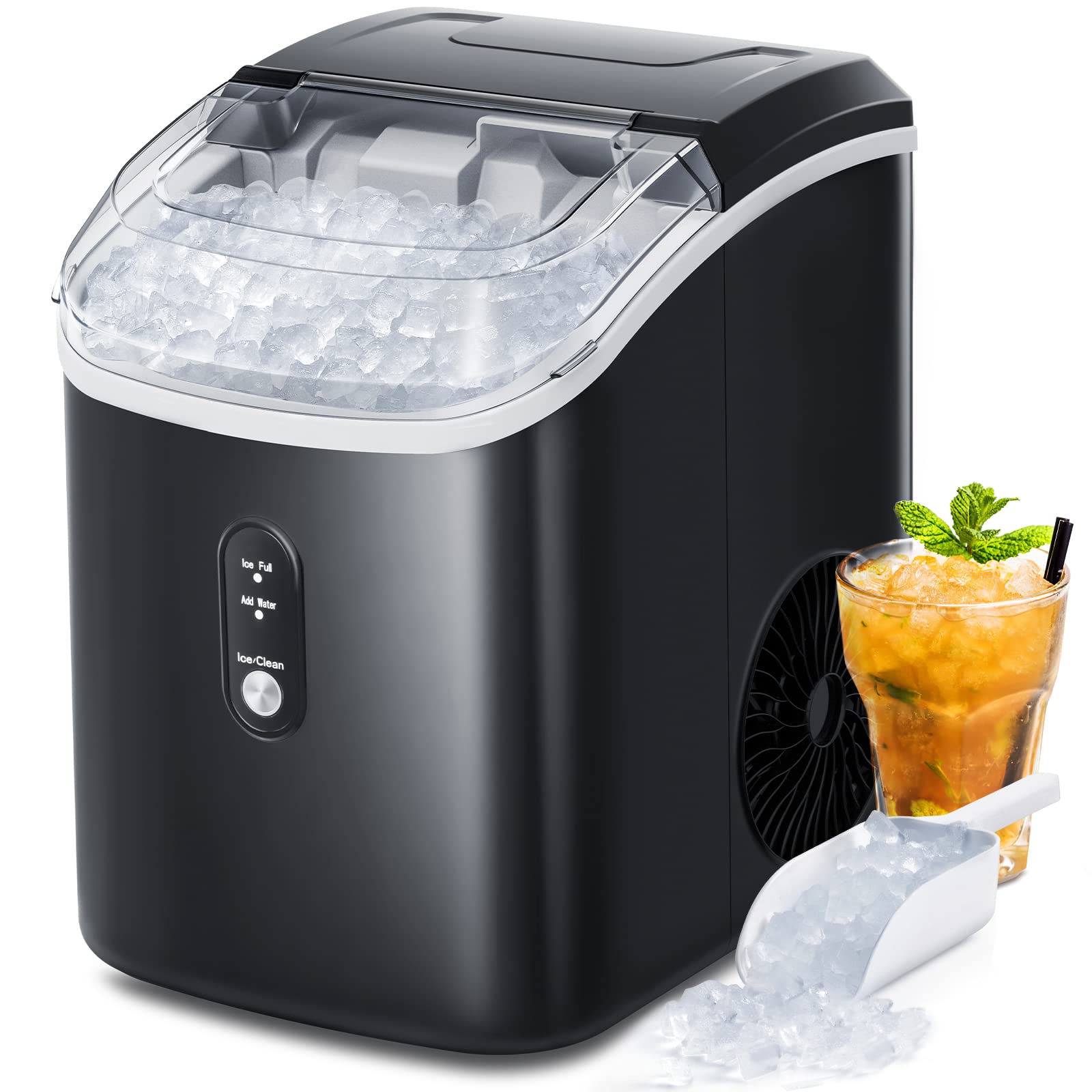 Antarctic-star Nugget Ice Maker Countertop, Portable Ice Maker Machine with Self-Cleaning Function