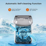 Antarctic-star Nugget Ice Maker Countertop, Portable Ice Maker Machine with Self-Cleaning Function