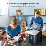 Antarctic-star Nugget Ice Maker Countertop, Portable Ice Maker Machine with Self-Cleaning Function