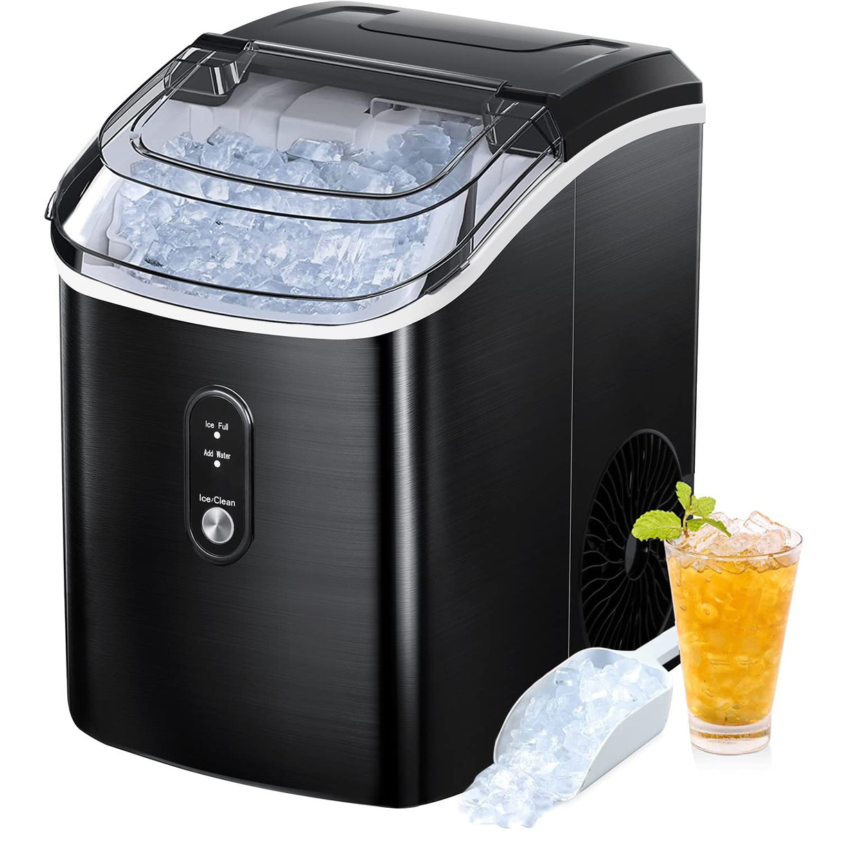Antarctic-star Nugget Ice Maker Countertop, Portable Ice Maker Machine with Self-Cleaning Function