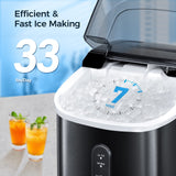 Antarctic-star Nugget Ice Maker Countertop, Portable Ice Maker Machine with Self-Cleaning Function