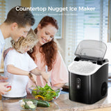 Antarctic-star Nugget Ice Maker Countertop, Portable Ice Maker Machine with Self-Cleaning Function