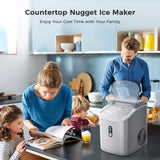 Antarctic-star Nugget Ice Maker Countertop, Portable Ice Maker Machine with Self-Cleaning Function