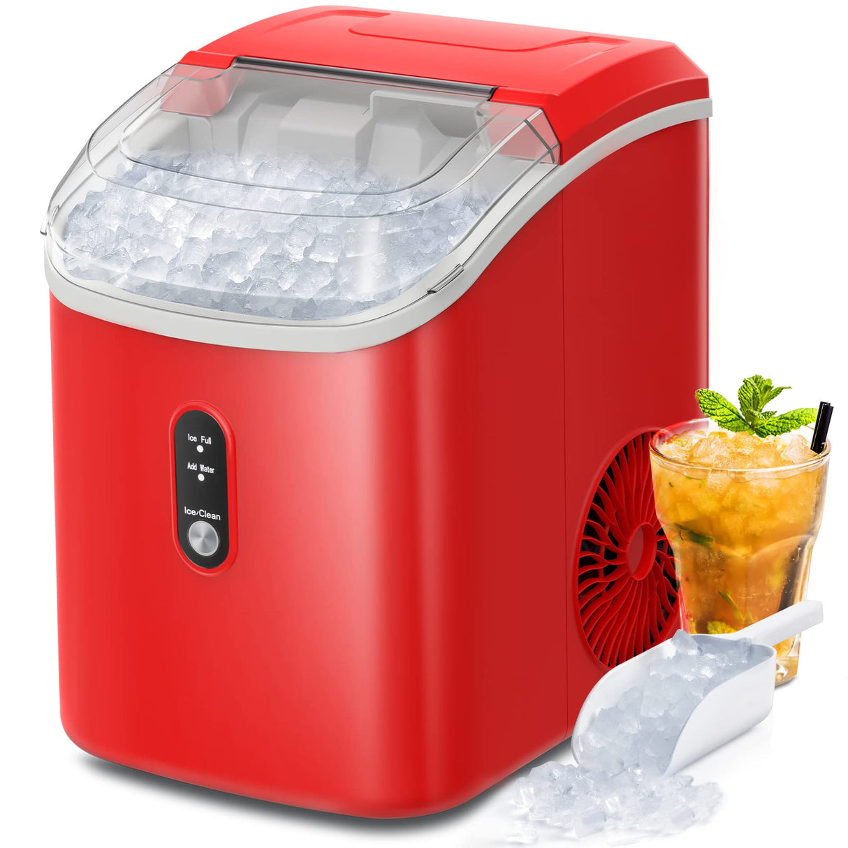 Antarctic-star Nugget Ice Maker Countertop, Portable Ice Maker Machine with Self-Cleaning Function