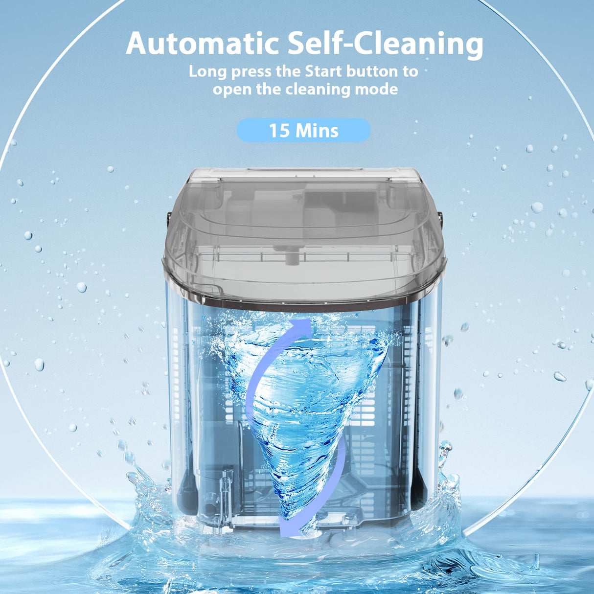 Nugget Countertop Ice Maker with Soft Chewable Ice, 34Lbs/24H, Pebble Portable Ice Machine with Ice Scoop, Self-Cleaning