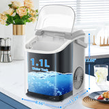 Nugget Countertop Ice Maker with Soft Chewable Ice, 34Lbs/24H, Pebble Portable Ice Machine with Ice Scoop, Self-Cleaning