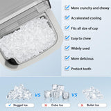 Nugget Countertop Ice Maker with Soft Chewable Ice, 34Lbs/24H, Pebble Portable Ice Machine with Ice Scoop, Self-Cleaning