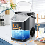 Nugget Countertop Ice Maker with Soft Chewable Ice, 34Lbs/24H, Pebble Portable Ice Machine with Ice Scoop, Self-Cleaning