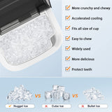 Nugget Countertop Ice Maker with Soft Chewable Ice, 34Lbs/24H, Pebble Portable Ice Machine with Ice Scoop, Self-Cleaning