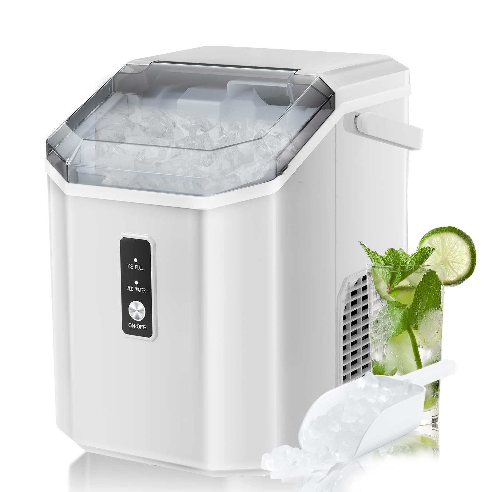 Nugget Ice Maker Countertop Ice Machine with Soft & Chewable