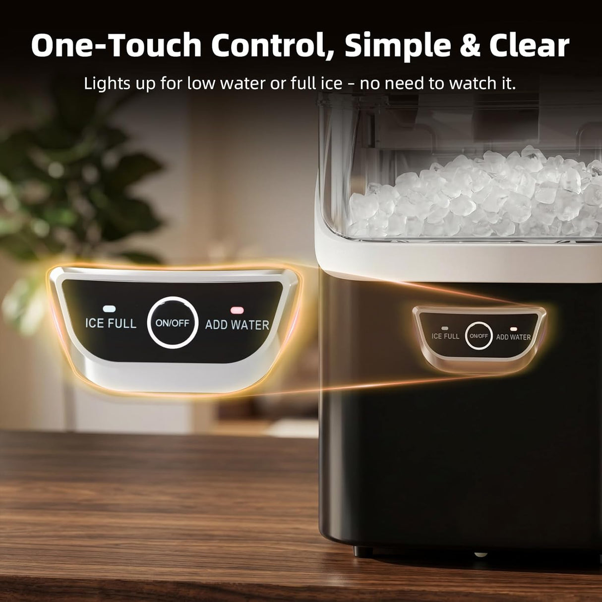 35Lbs Nugget Ice Maker Countertop, Portable Chewable Crushed Ice Machine with Self - Cleaning - ANTARCTIC - STARice maker