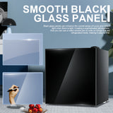 Antarctic Star 1.6Cu.Ft Compact Refrigerator Mini Fridge Glass Door Low Noise Freezer Storage of Beverages Vegetables Fruits, Black