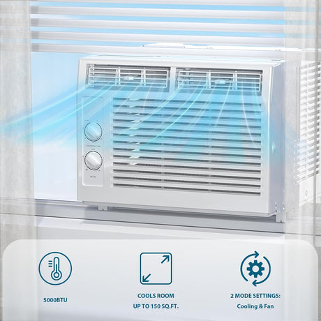 5,000 BTU Small Air Conditioner Window Unit Cool Up to 150 Sq.ft - ANTARCTIC - STARAir Conditioner