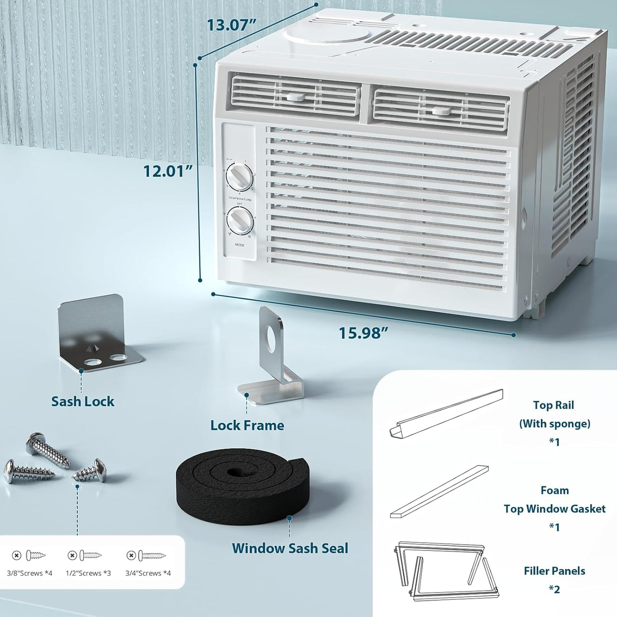 5,000 BTU Small Air Conditioner Window Unit Cool Up to 150 Sq.ft - ANTARCTIC - STARAir Conditioner