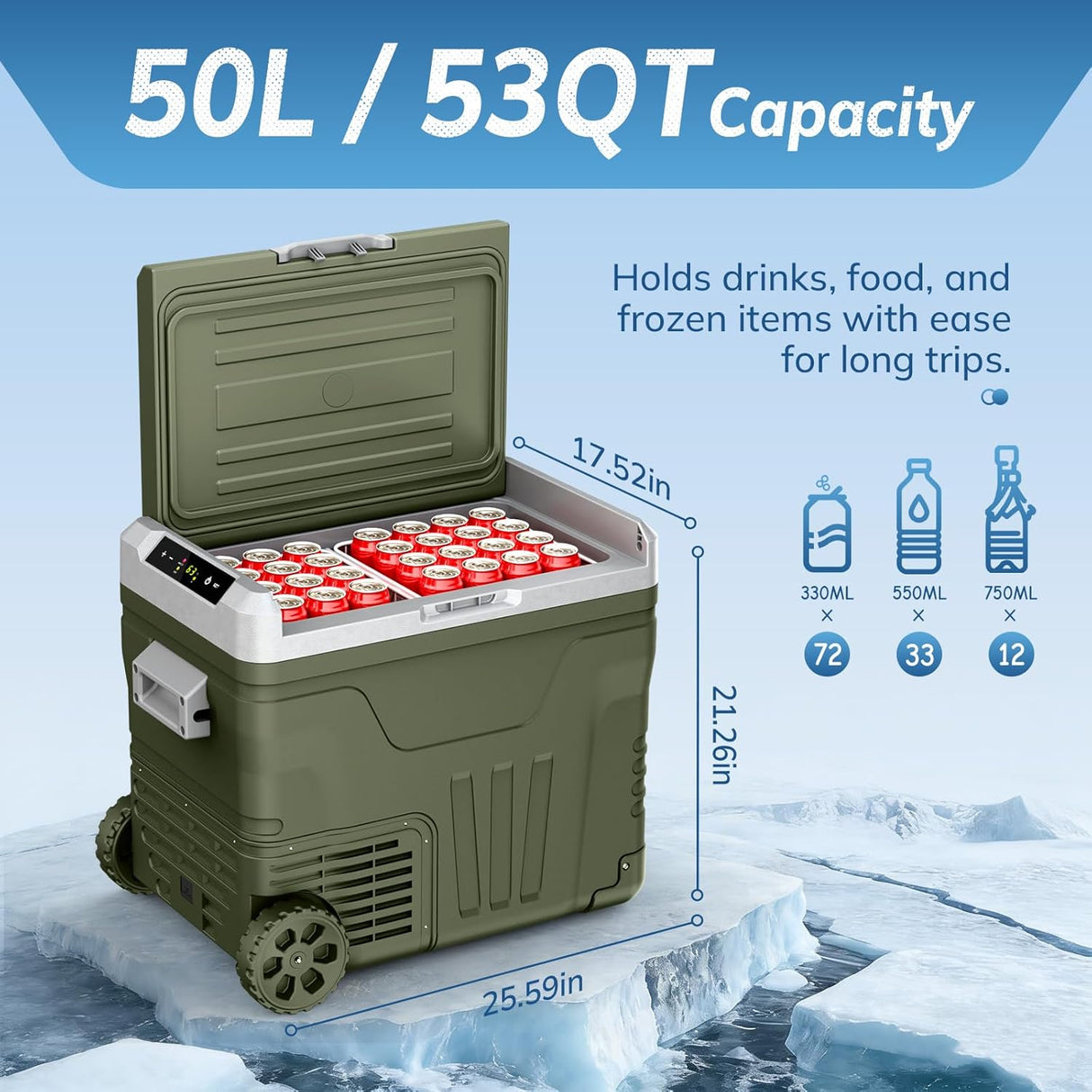 53QT Portable Car Refrigerator 58150RVR0 - ANTARCTIC - STARCar Refrigerators