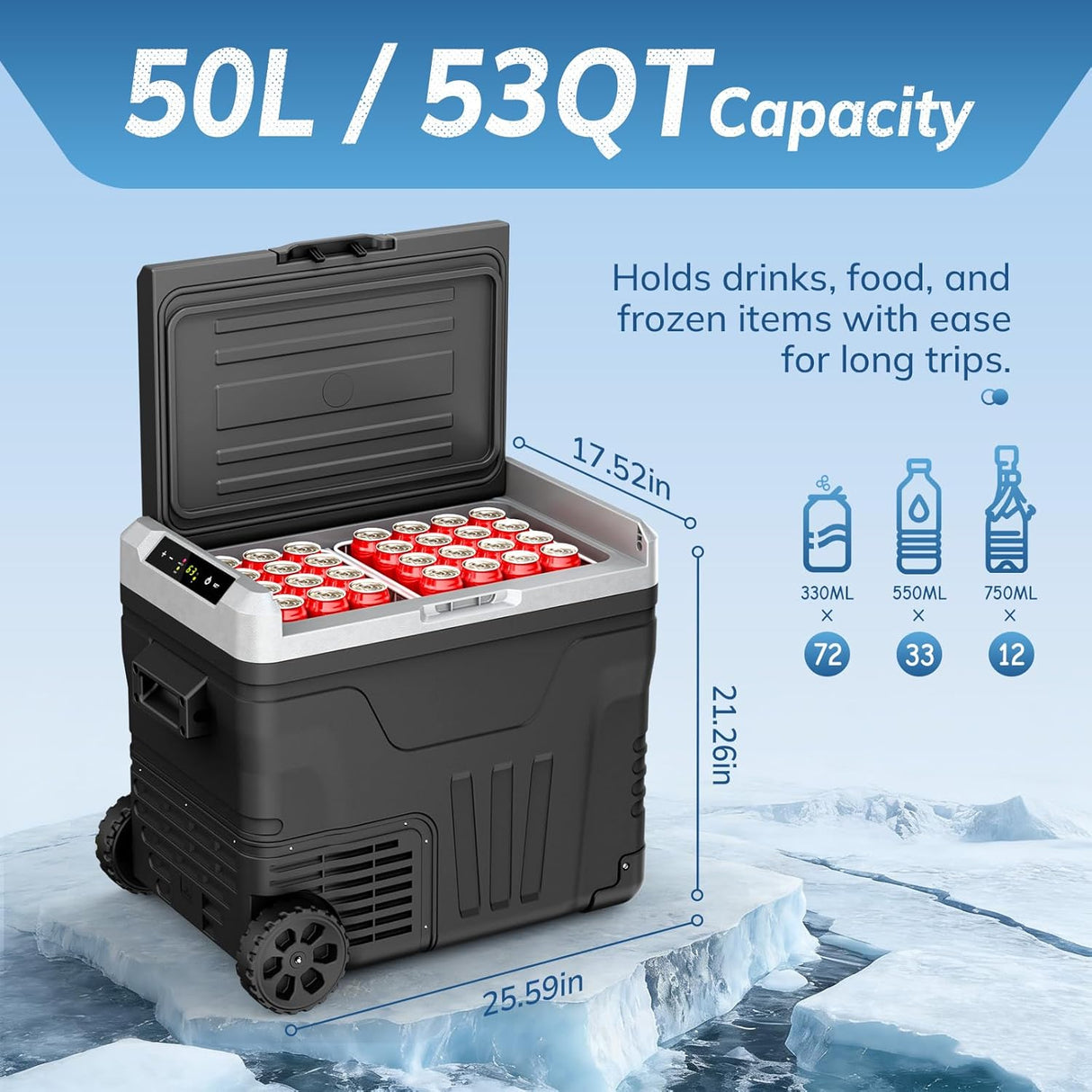 53QT Portable Car Refrigerator 58150RVR0 - ANTARCTIC - STARCar Refrigerators