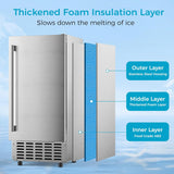 68Lbs/Day Ice Maker with Double Ice Baskets, Bulit - in Freestanding Ice Machine, 24H Timer & Self - Cleaning, for Commercial & Home Use(Silver) - ANTARCTIC - STARice maker