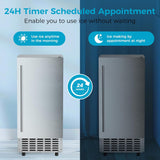 68Lbs/Day Ice Maker with Double Ice Baskets, Bulit - in Freestanding Ice Machine, 24H Timer & Self - Cleaning, for Commercial & Home Use(Silver) - ANTARCTIC - STARice maker