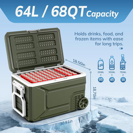 68QT Portable Car Refrigerator 58065RVR0 - ANTARCTIC - STARCar Refrigerators