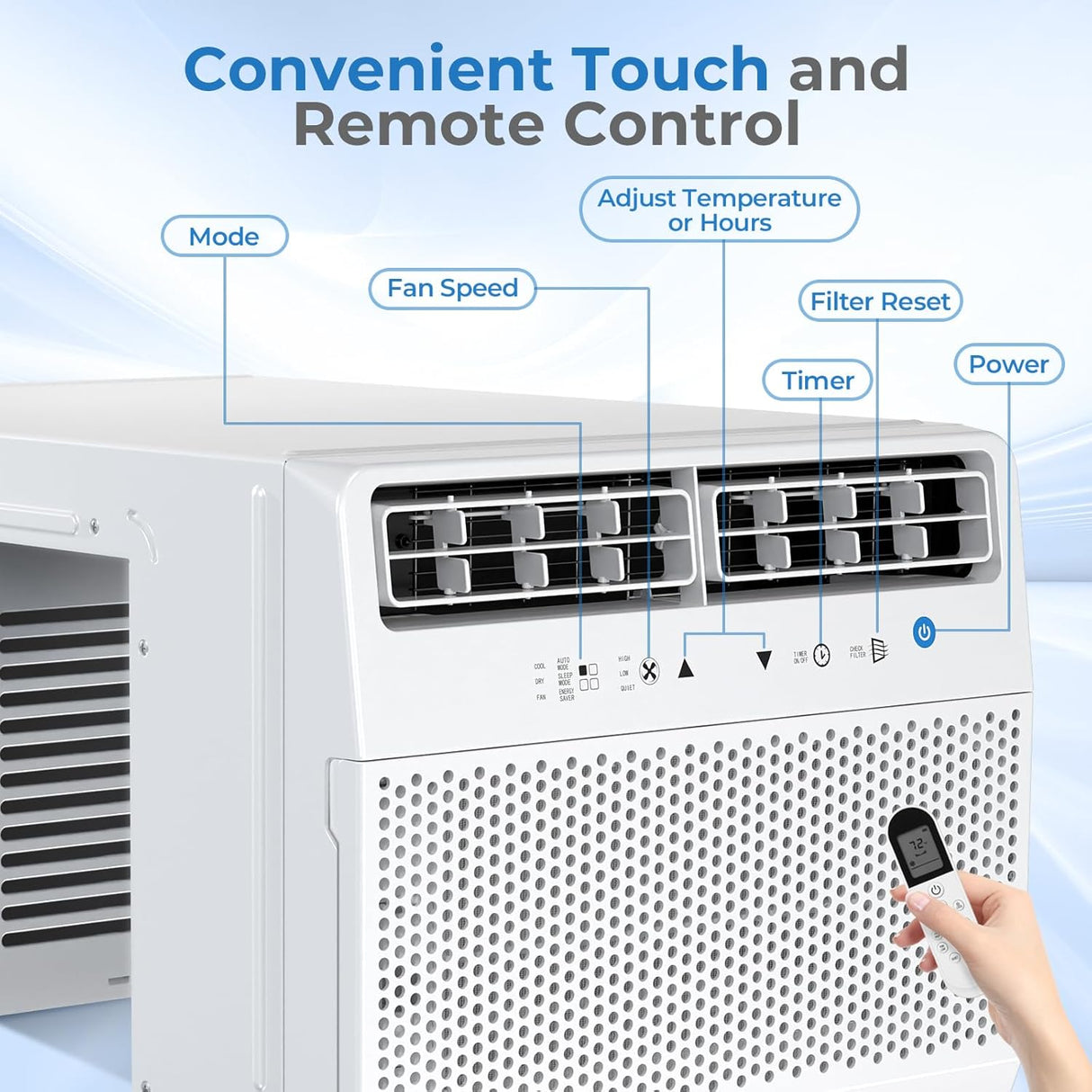 Antarctic Star U-Shaped Air Conditioner Window Unit 10000BTU, Ultra Quiet Window Air Conditioner Cools up to 450 Sq. Ft, Saddle Window AC Units with Full Window View, Energy Saving, Easy to install