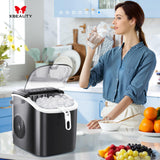 Antarctic-Star Countertop Ice Maker Machine 6-Minute Fast Bullet Ice Simple Handle Automatic Cleaning Suitable for Household Small Student Dormitory and Bar Party