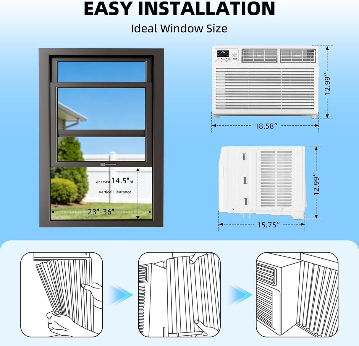 8,000 BTU Air Conditioner Winodw Unit Cools up to 350 Sq. Ft - ANTARCTIC - STARAir Conditioner