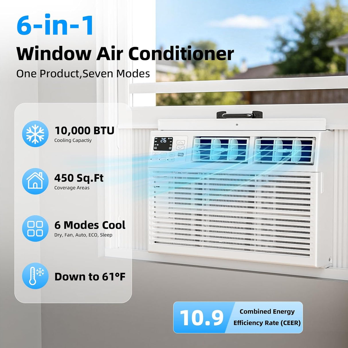 8,000 BTU Air Conditioner Winodw Unit Cools up to 350 Sq. Ft - ANTARCTIC - STARAir Conditioner