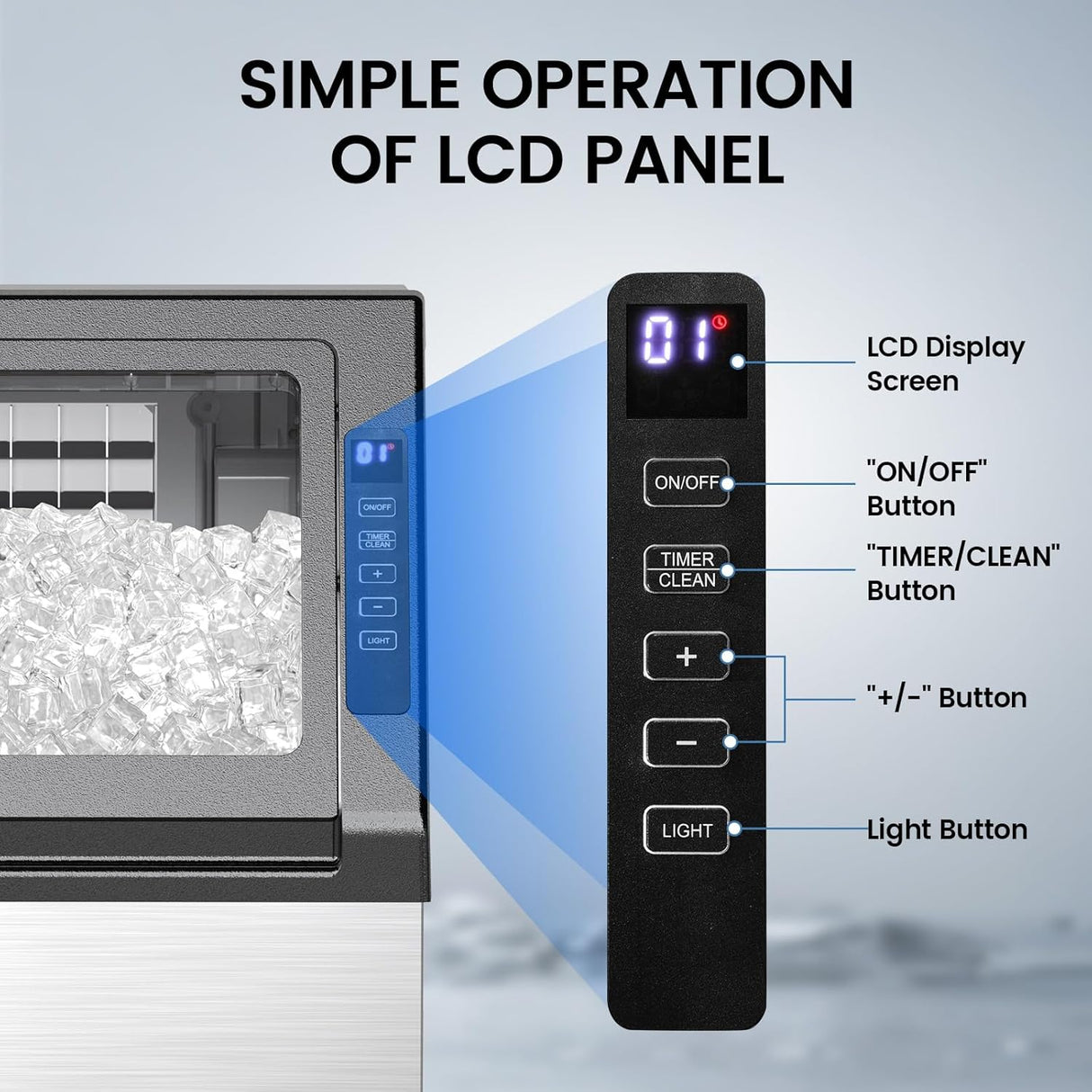 80Lbs/24H Undercounter ice Machine with 28Lbs Ice Storage Capacity - ANTARCTIC - STARice maker