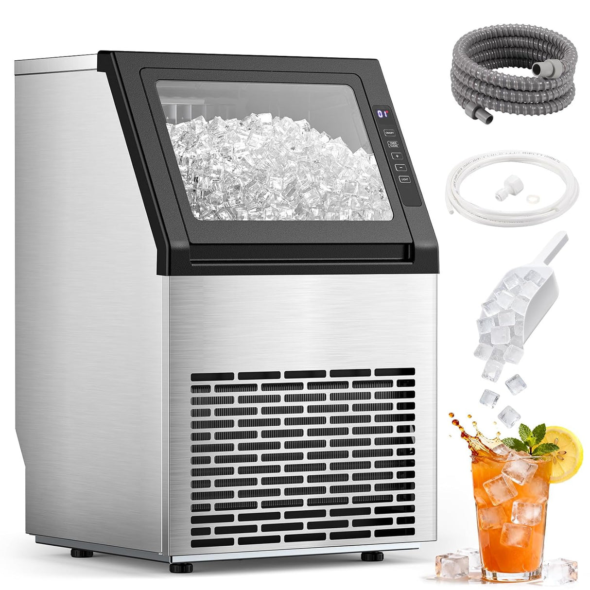 80Lbs/24H Undercounter ice Machine with 28Lbs Ice Storage Capacity - ANTARCTIC - STARice maker