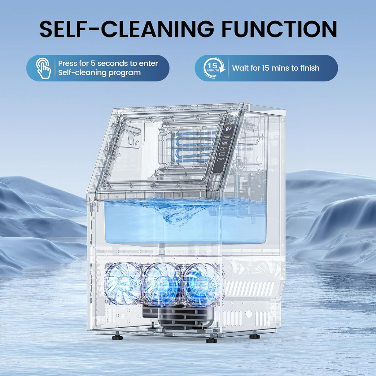 80Lbs/24H Undercounter ice Machine with 28Lbs Ice Storage Capacity - ANTARCTIC - STARice maker
