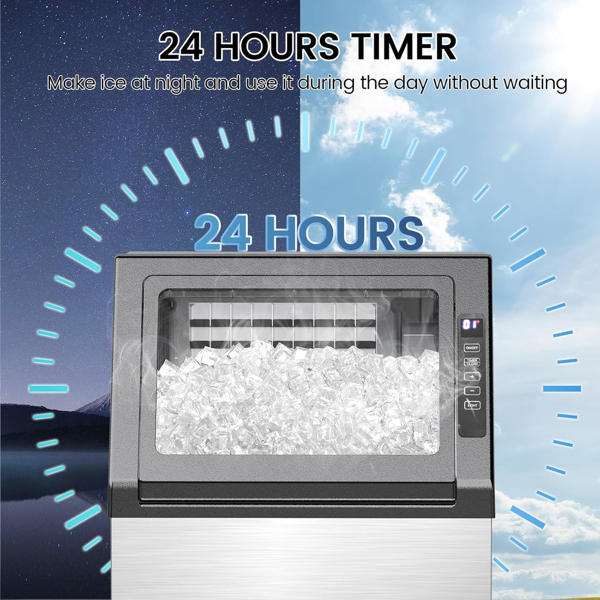 80Lbs/24H Undercounter ice Machine with 28Lbs Ice Storage Capacity - ANTARCTIC - STARice maker