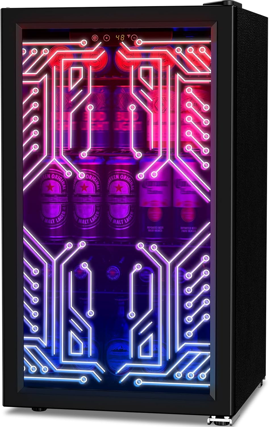 Antarctic Star 3.2 Cu. Ft. Gaming Beverage Refrigerator with Glass Door