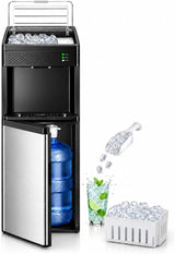 4-in-1 Bottom-Loading Water Cooler with Ice Maker, Deep Black