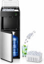 4-in-1 Bottom-Loading Water Cooler with Ice Maker, Deep Black