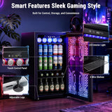 Antarctic Star 3.2 Cu. Ft. Gaming Beverage Refrigerator with Glass Door