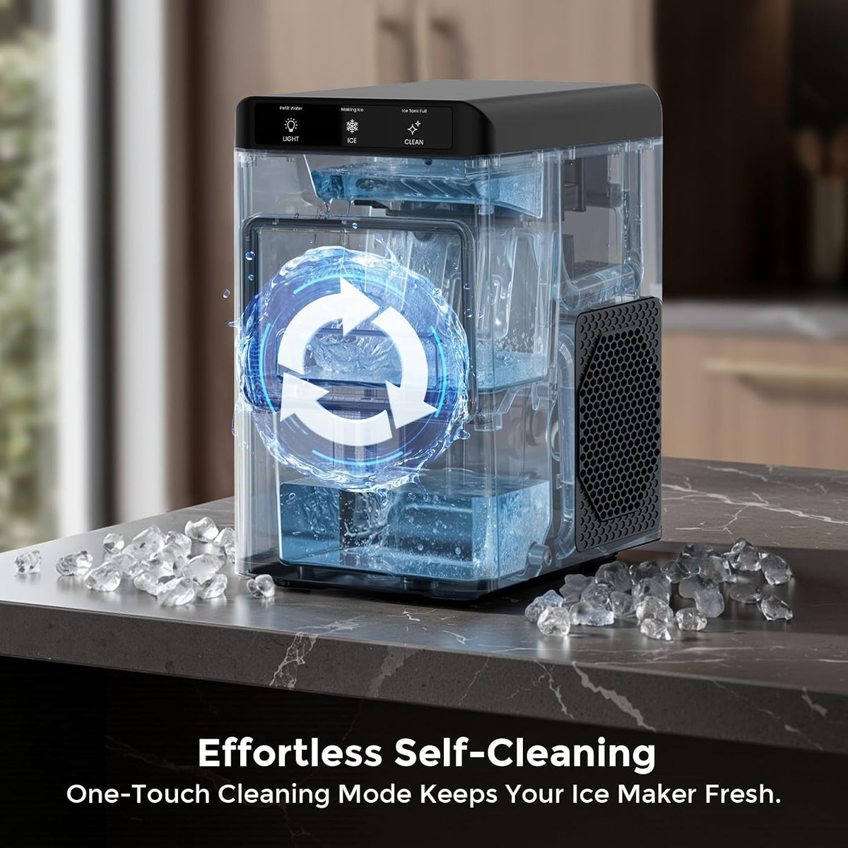 Antarctic Star Countertop Nugget Ice Maker, 6-8 Mins Fast Ice Making, 34 lbs/24H