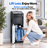 4-in-1 Bottom-Loading Water Cooler with Ice Maker, Deep Black