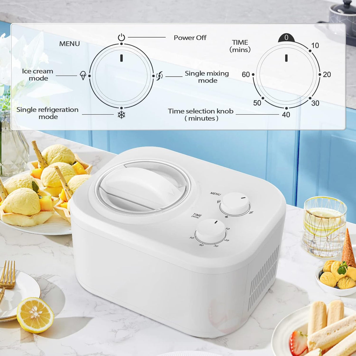 Antarctic Star Electric Ice Cream Maker with Compressor