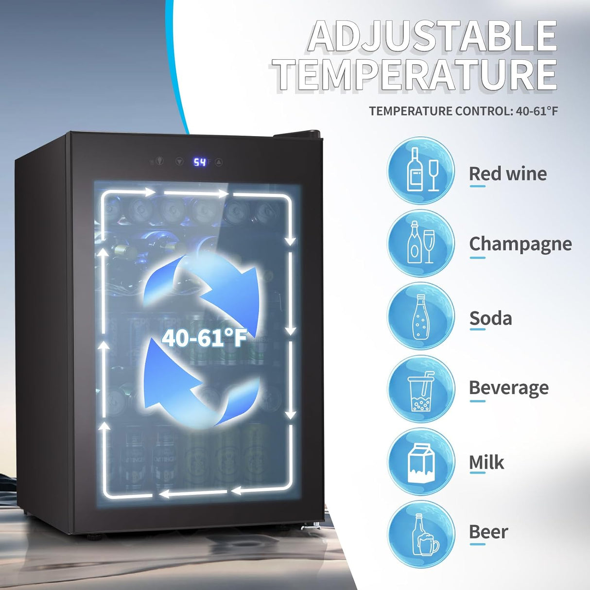 Antarctic Star Mini Fridge -145 Can Beverage Refrigerator