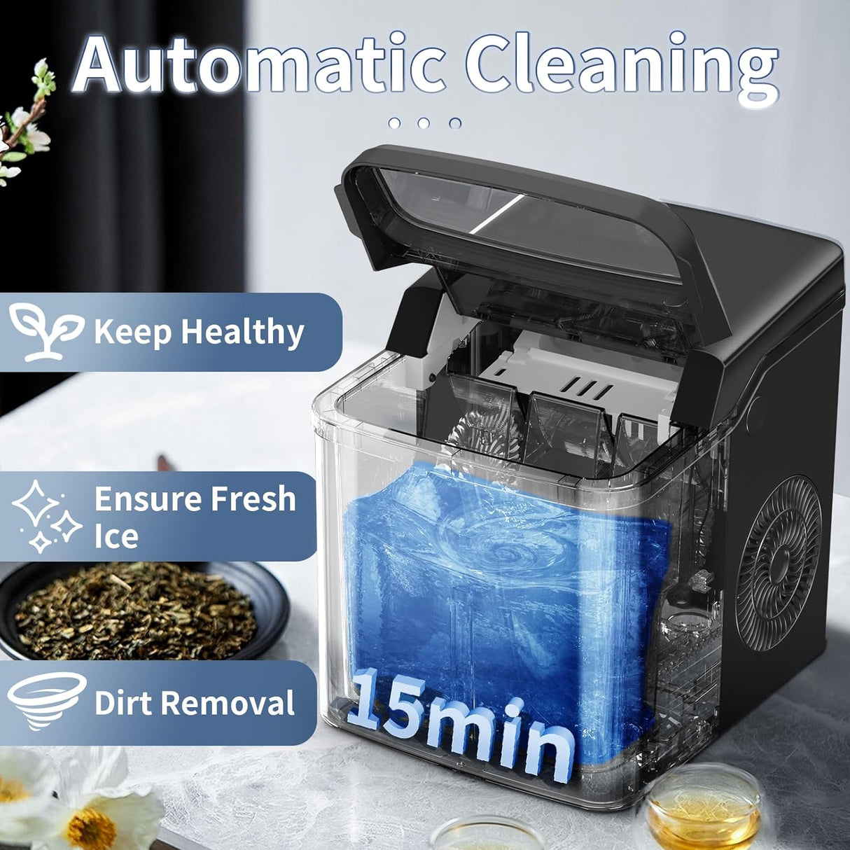 Antarctic Star Ice Maker Countertop with Auto-Cleaning