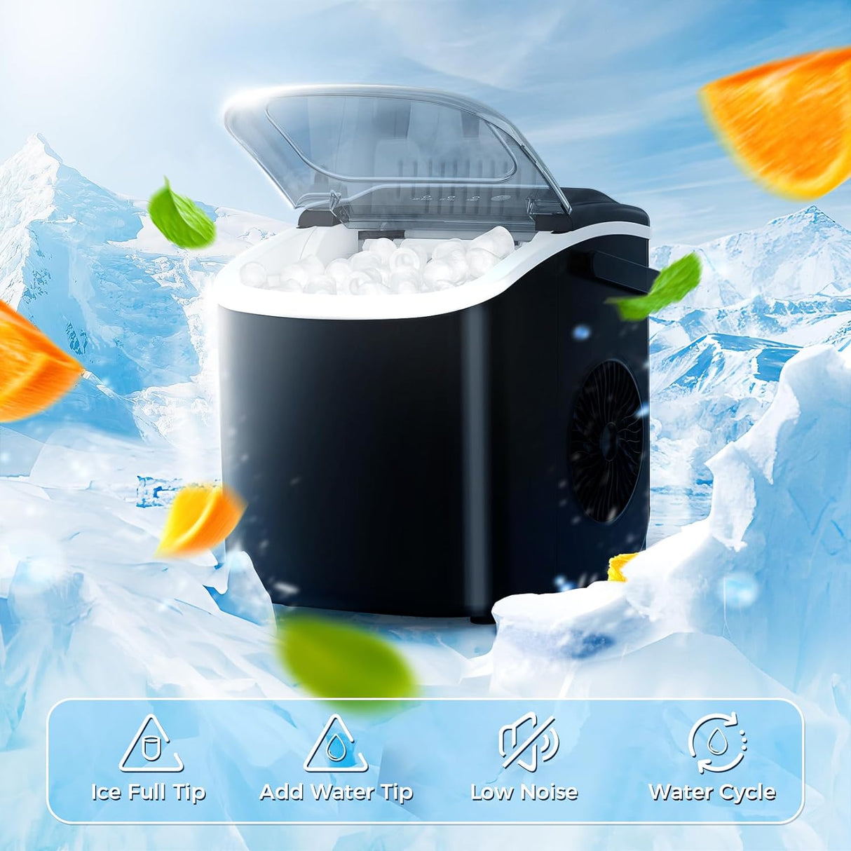 Antarctic Star Countertop Ice Maker Portable Ice Machine with Handle