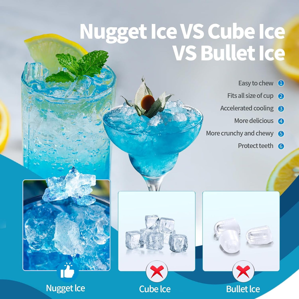 Nugget Countertop Ice Maker with Soft Chewable Pellet Ice