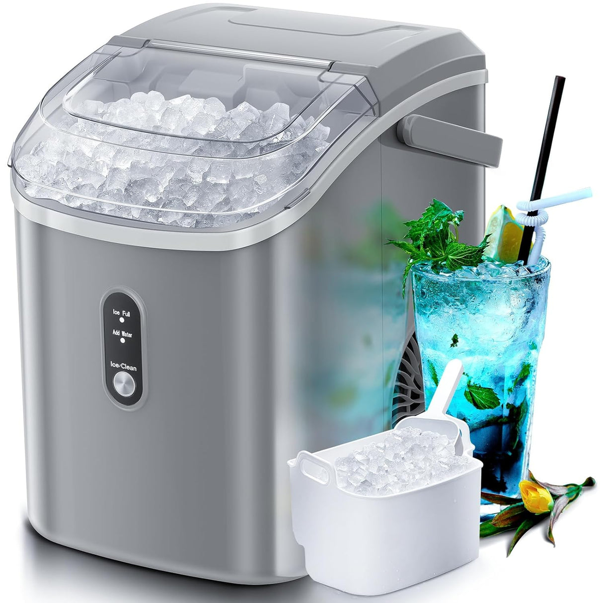 Nugget Countertop Ice Maker with Soft Chewable Pellet Ice